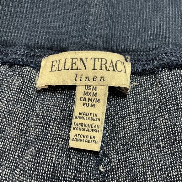 ELLEN TRACY Linen Blend Stretch Waist Joggers Adjustable Rusching at Hem Sz M - Picture 4 of 9